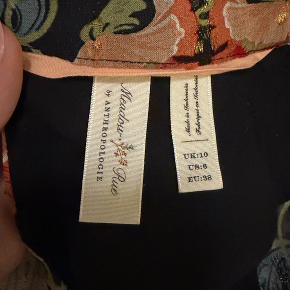 Anthropologie Meadow Rue Basilique Floral Patterned Women's Top - Picture 6 of 7